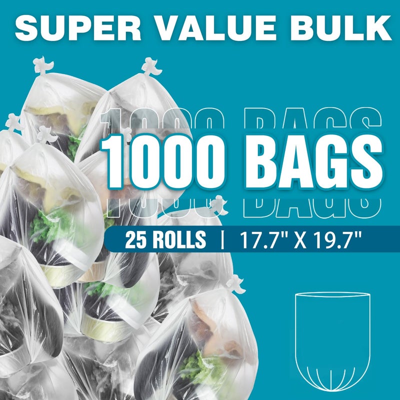 Ginkgo Small Trash Bags 2-4 Gallon Trash Bag 1000 Count Super Value Small Garbage Bags Bathroom Mini Trash Bags Unscented, Clear Wastebasket Bin Liners, Plastic Bags - Image 2